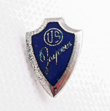 US Jaycees Lapel Pin Vintage Membership Shield Silver Tone with Blue Enamel