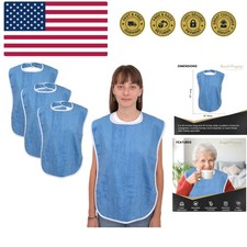 3 Pack Adult Bibs - bibs for adults Men, Women; Eating Cloth for Elderly Sen...