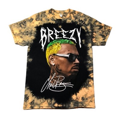 NEW Custom Chris Brown Oversized Scrunch Reverse Dye Shirt - Officially Licensed
