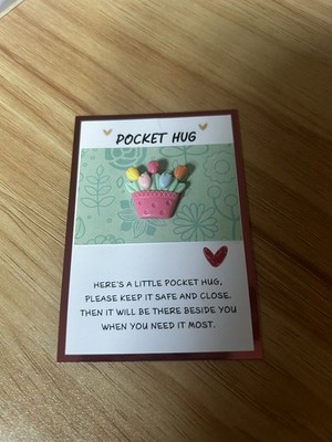 Frühling/Rosa Topf mit Tulpen Taschenumarmung Charm Geschenk.