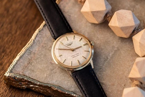 Vintage Longines Grand Prize 14K Solid Gold Automatic Watch Cal 340 Box & Papers image 17