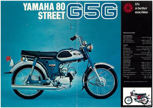 YAMAHA Brochure YG5 G5G 80 Street 1970 1971 1972 1973 Sales