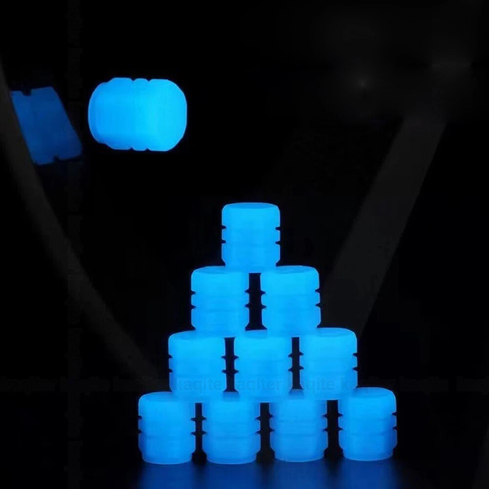 4X Luminous Blue Car Wheel Tire Tyre Air Valve Stem Caps Tire Cover Accessories - Image 2 of 4