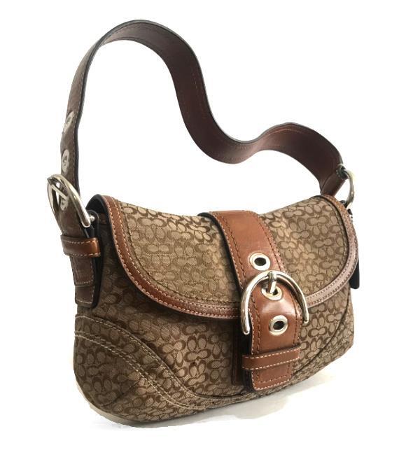 MINT Coach Y2K Soho Brown Sig Mini C's Small Buckle Flap MINT Coach Y2K Soho Brown Sig Mini C's Small Buckle Flap