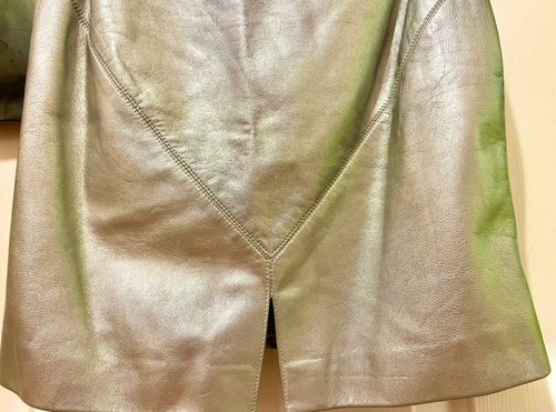 Chanel Vintage 1999 Silver Leather Crop Top 34 36 2 4 6 T Tee Shirt 1990s 90 S M - Picture 17 of 24