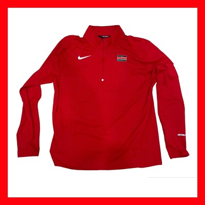 Nike Pro Elite Kenya Track & Field Quarter Zip Red 800534-611 Men s Size 2XL