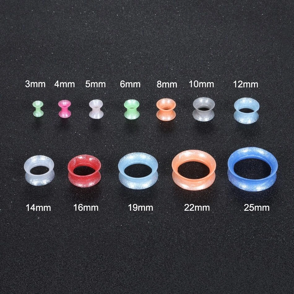 Tapones medidores de oído bomba dorada silicona ultra delgado tapón de estiramiento de oreja túneles Foto 3 de 4