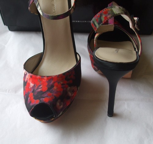 KAREN MILLEN BLUMENMUSTER OFFENE SPITZE SCHUHE GRÖSSEN - Bild 5 von 6