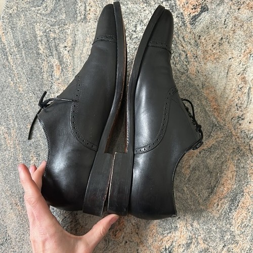 Oxford Cole Haan Cambridge punta de gorra cuero negro para hombre Brogue talla 10 - Imagen 5 de 9