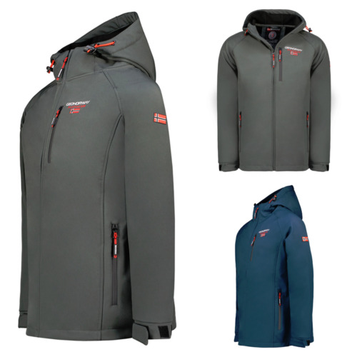 Geographical Norway Men's Softshell Jacket Functional Outdoor Hood