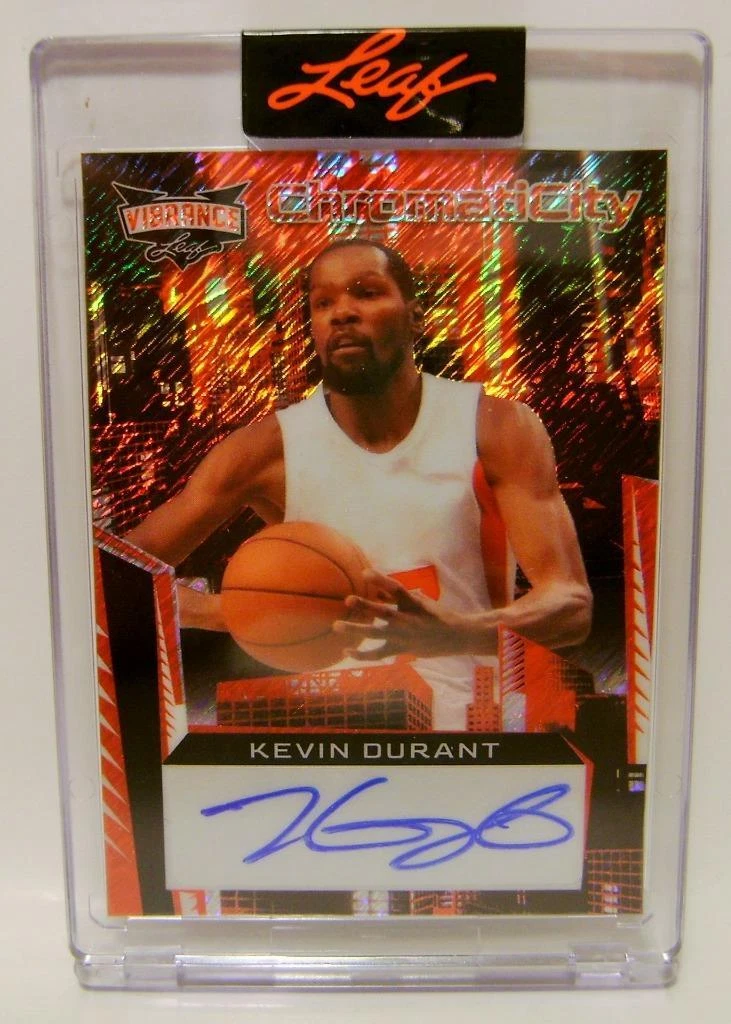 KEVIN DURANT CHROMATICITY TRUE 1/1 AUTO RED BASKETBALL LEAF 