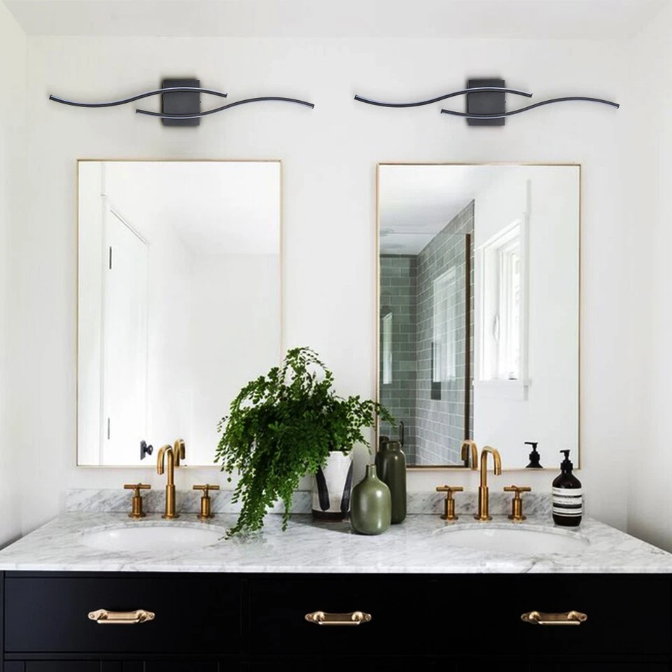 Modern Black Creative Wave Strip Led Wall Light Fixture Industrial Wall Sconce - Image 2 of 4