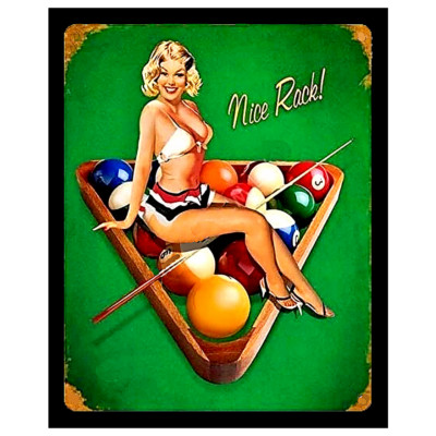 POOL TABLE BILLIARDS STICKER SIGN ''NICE RACK'' BEAUTIFUL BLONDE 3 SIZES