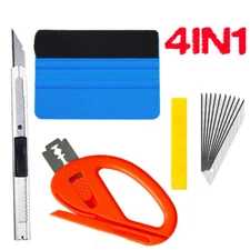 4Pcs Car Vinyl Wrapping Tools Squeegee Applicator Kit Window Tint Film Install