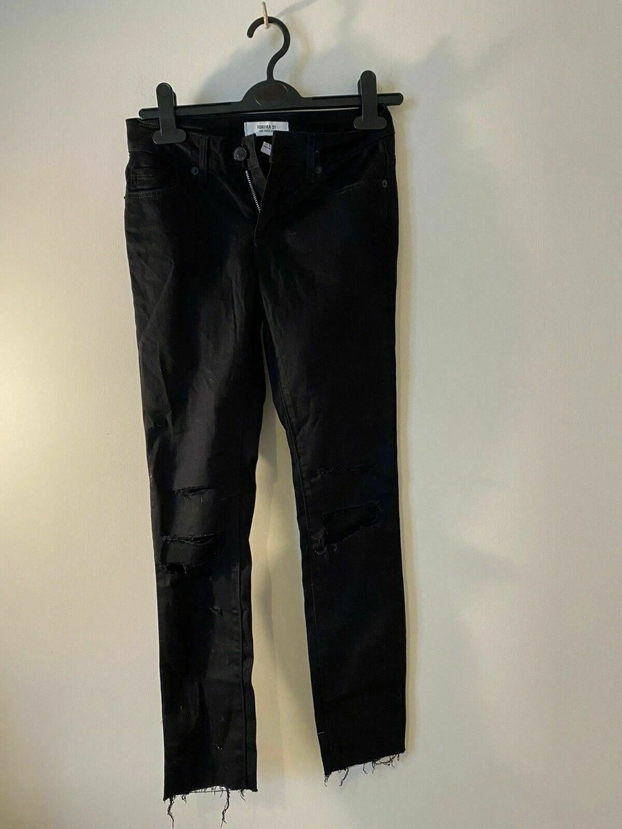 Forever 21 Women s Black Distressed Stretch Skinny Jeans Size 25