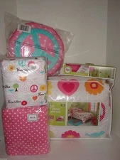 Circo Peace Girl FULL Comforter Shams Sheet Set Pillow Decals Heart Bird Sign