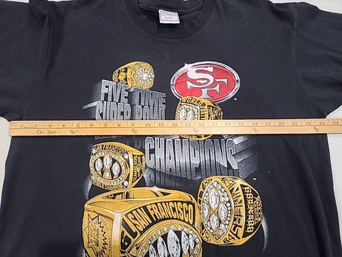 Vtg 95' NFL 49ers 5x SUPER BOWL CHAMPIONS Single Stitch Tshirt 2XL - Picture 9 of 12