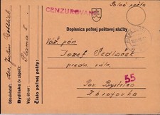 SLOWAKEI 1943 seltene Kab.-Feldpostkarte (s&auml;mischer Karton) mit diverse ZENSUR