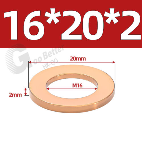 Copper Sealing Washers Metric - M3 M4 M5 M6 M8 M10 M12 M14-M60 Sump Plug Washer - Picture 89 of 130