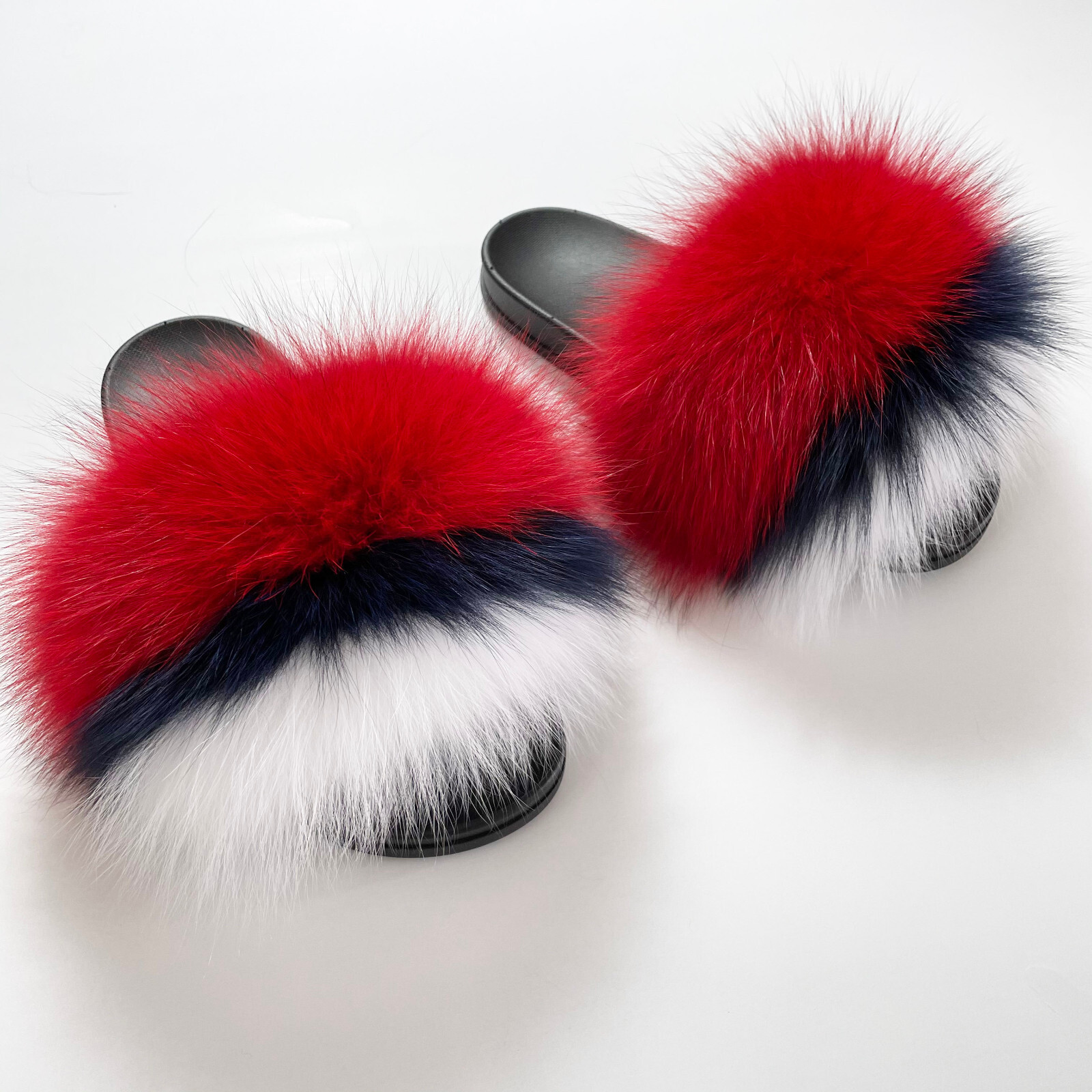 SAOLA Ciabatte da donna in vera pelliccia di volpe ciabatte estive da spiaggia scarpe ciabatte da festa