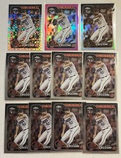 2024 Topps Chrome Slade Cecconi RC Lot x1 X-Fractor x1 Sepia x1 Pink x8 Base