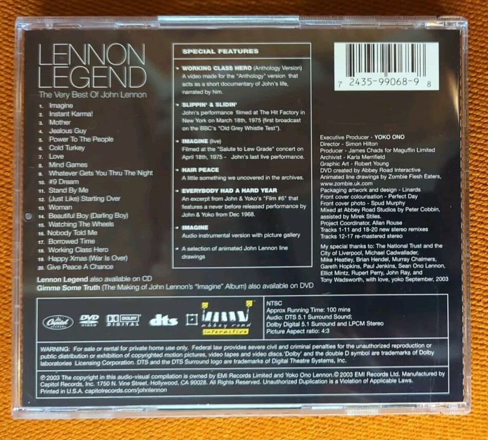 Lennon Legend - The Very Best of John Lennon DVD | eBay