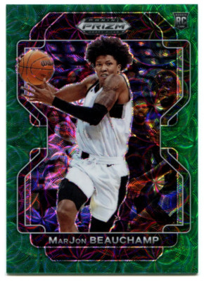 2022-23 Prizm Draft Picks MarJon Beauchamp Green Scope Prizm Rookie SP 1/8 Bucks