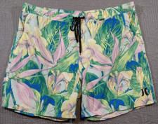 Hurley Board Shorts Men s Hawaiian Tropical Flowers Unlined Swim Trunks Size XL