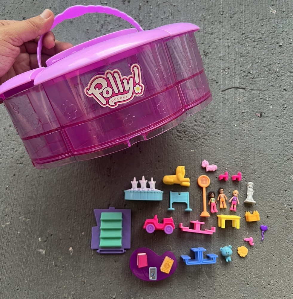 Polly Pocket Random Piece Lot With Carrying Case