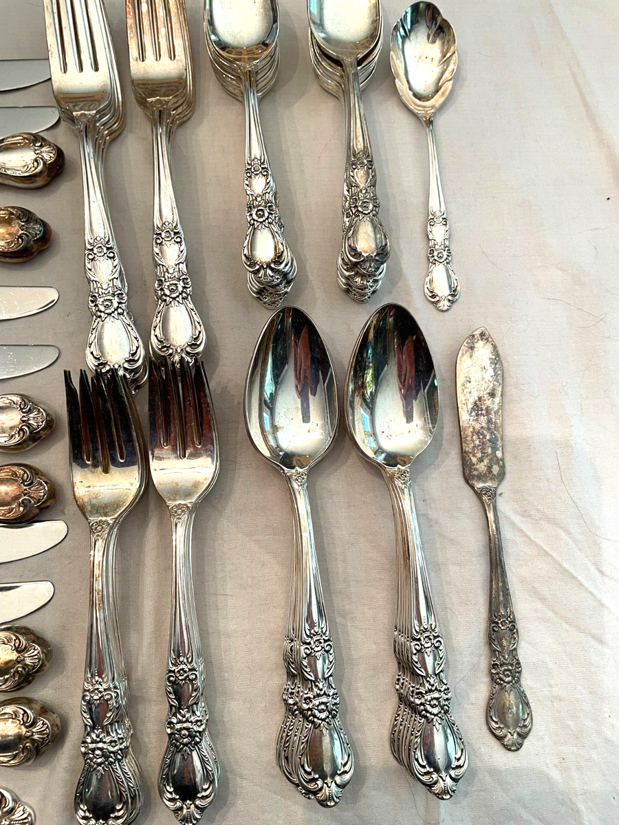 ROGERS SILVER PLATE HERITAGE FLATWARE SERVICE FOR 12 76 PIECE FREE
