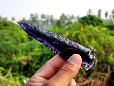 Amethyst Spearhead – Large Crescent Arrowhead for Jewelry & Crystal Healing