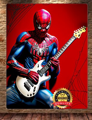 Guitar Series Painting - Spider-Man - To Be Signed - Metal