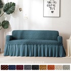 Lattice Stretch Sofa Covers w/Skirt 3D Bubble Couch Non Slip Slipcover Protector