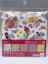 *New* Disney Daiso 30pc Princess Ariel Jasmine Belle Japanese Origami Paper