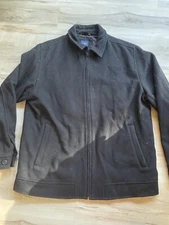 The Gap Wool Blend Quilted Insulated Peacoat Car Coat Jacket Mens L Large Black