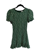 REFORMATION Womens Dress BEESLEY Mini Parsley Green Floral Sz 2