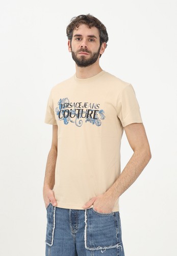 VERSACE JEANS COUTURE T-shirt Uomo Beige T-shirt manica corta T-shirt a ma - Foto 2 di 5