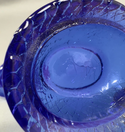 Lamb Sheep on Nest Art Glass Basket Cobalt Blue Mini Lid Salt Cellar Dish - 第 14/17 張圖片