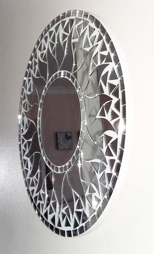 Round mosaic clear sun design wall mirror 50cm or 30cm-hand made in Bali-NEW - Picture 14 of 17