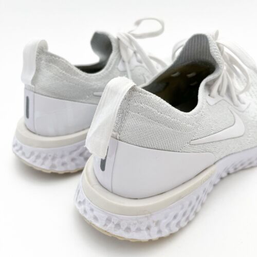 Nike Epic React Flyknit Triple White Womens US 7 Sneakers Shoes AQ0070-102 - Picture 18 of 18
