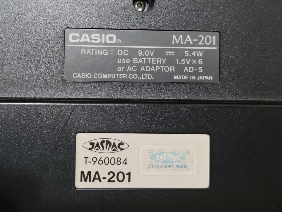 Casio Piano Pianola Tastiera MA-201 Tone Bank MA201 100 Toni Accompagnamento PCM - Immagine 2 di 4