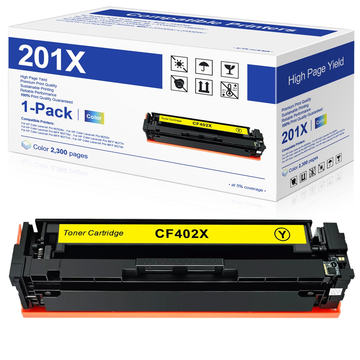 Tóner Compatible Hp 201x – Pack De 4 Cartuchos, Alta Capacidad, Para Impresoras LaserJet Pro MFP M277dw, M252dw Y Similares Tóner Alta Capacidad Para HP Color LaserJet Pro MFP M277dw