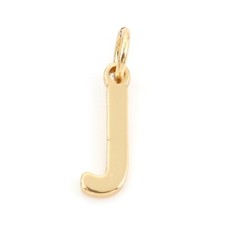 Initial Letter "J" Charm Pendant Alphabet 18k Gold Plated J001