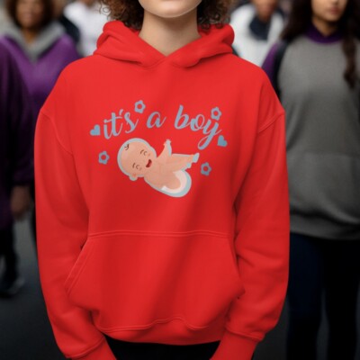 Its A Boy Its A Girl Maternity Hoodie Adorable New Baby Gender Reveal Mom Dad
