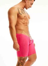 N2N Bodywear Men Hot Pink Popsicle lounge Jammer biker shorts  M L XL