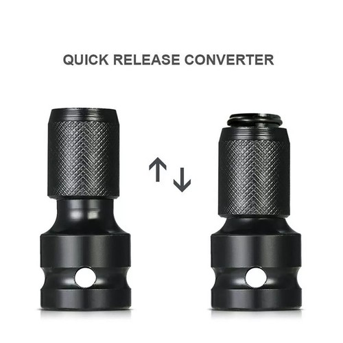 2Pc Socket Adapter Drill Hex Shank Chuck Change Impact Driver Tool 1/2" To 1/4" - Picture 9 of 16