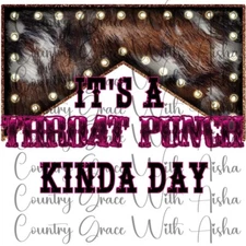 Sublimation Transfer Print Throat Punch Ready to Press Heat Transfer