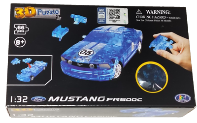 ミニカー Ford Mustang FR500C 3D Puzzle FORD MUSTANG FR500C 1:32 Scale Clear Blue plastic jigsaw