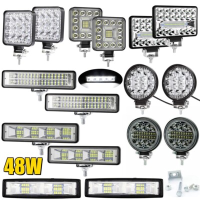 2X LED Arbeitsscheinwerfer Light Bar Offroad Flutlicht Strahler 12V-24V SUV Auto