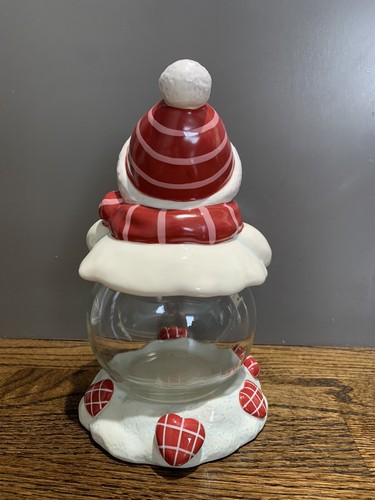 St Nicholas Square Snowman Globe Candy Cookie Jar Christmas - Picture 3 of 10